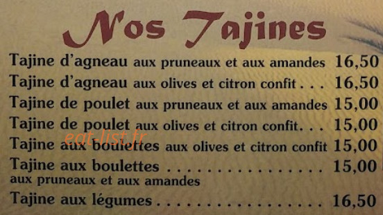 Au Royal Couscous — carte page 2