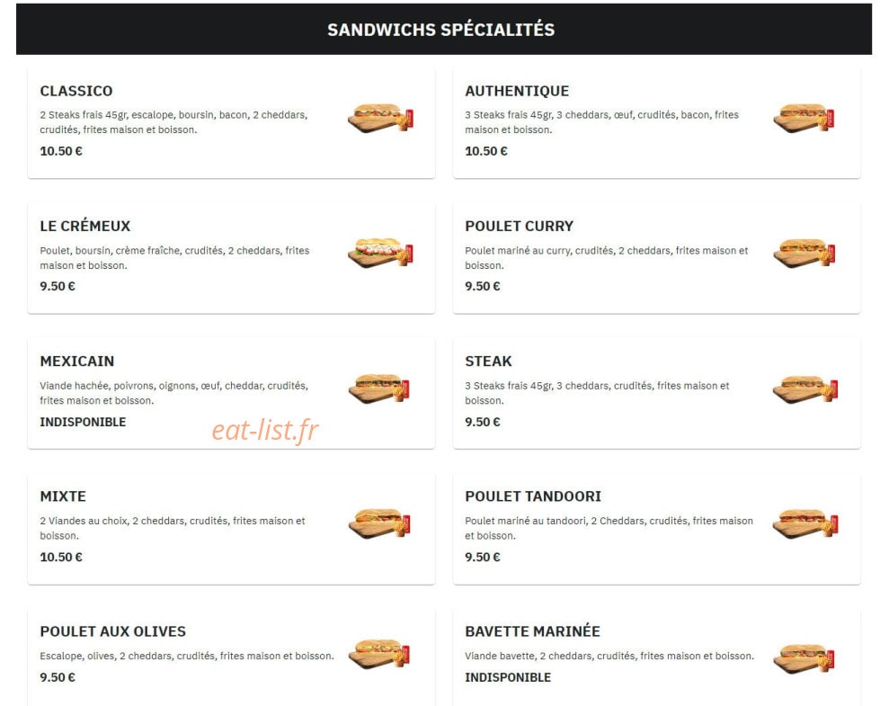 Balkan food — carte page 1