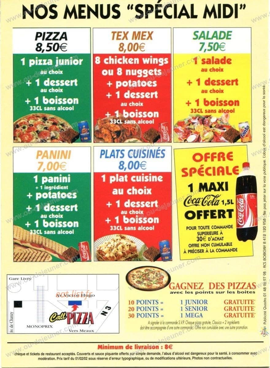 Call Pizza — carte page 4