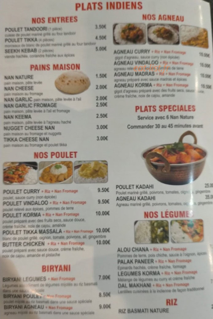 Chicken Pavillon — carte page 2