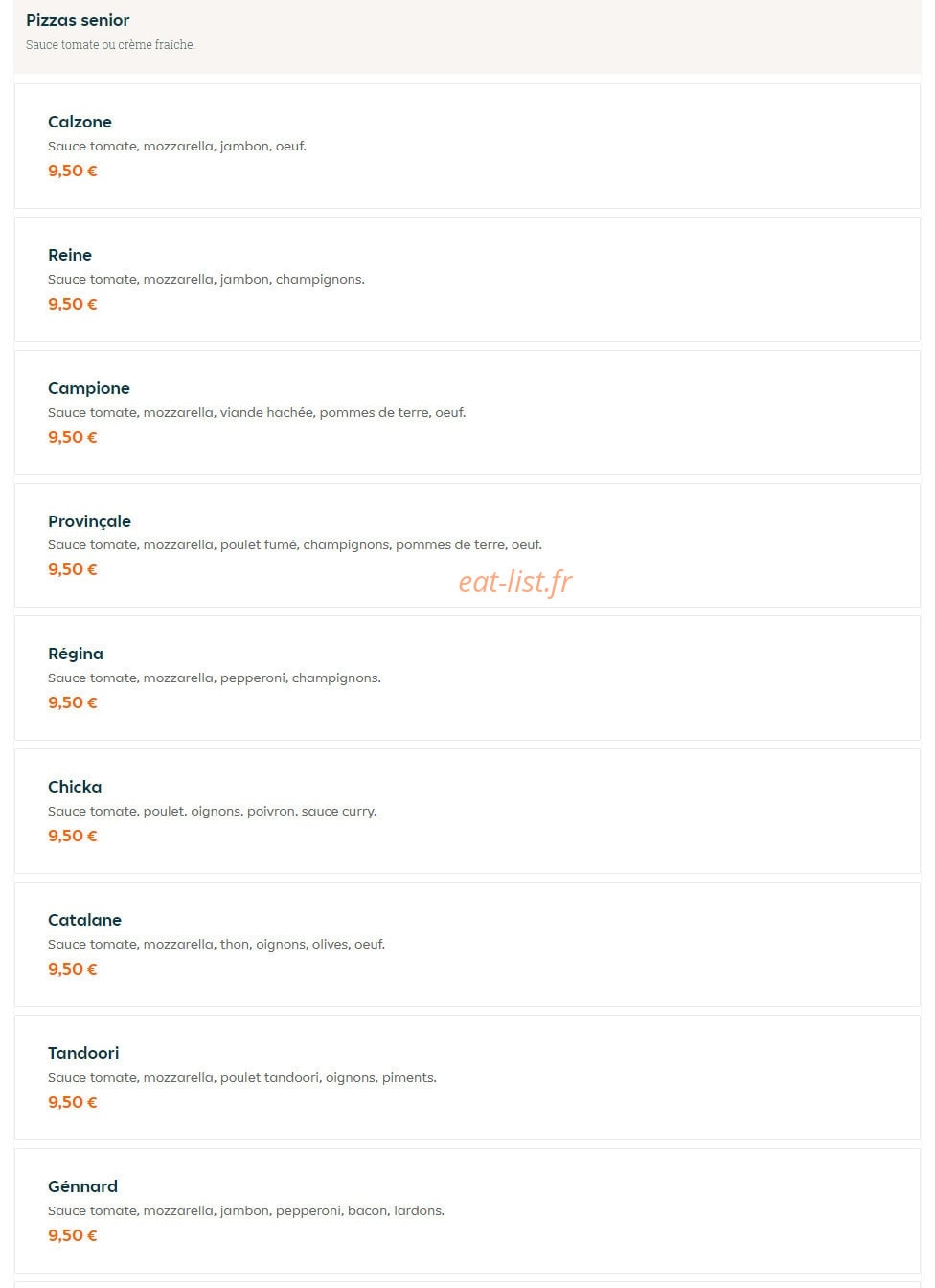 H Burger & Pizza — carte page 7