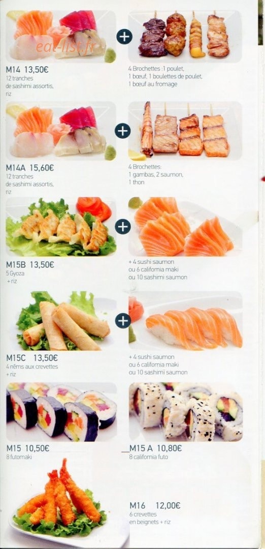 Carte et menu de Kyotoma à Les Pavillons Sous Bois — Menu mixte suite