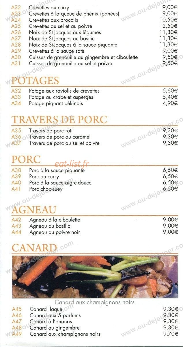 Le Mandarin — carte page 3