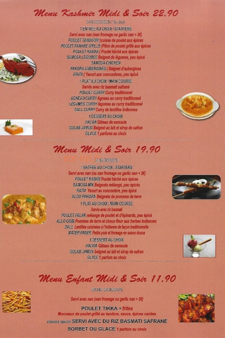 Les Délices Du Kashmir — carte page 4