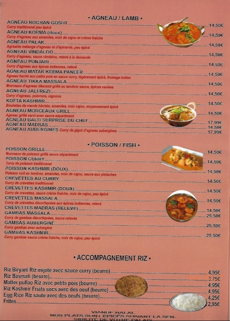 Les Délices Du Kashmir — carte page 5