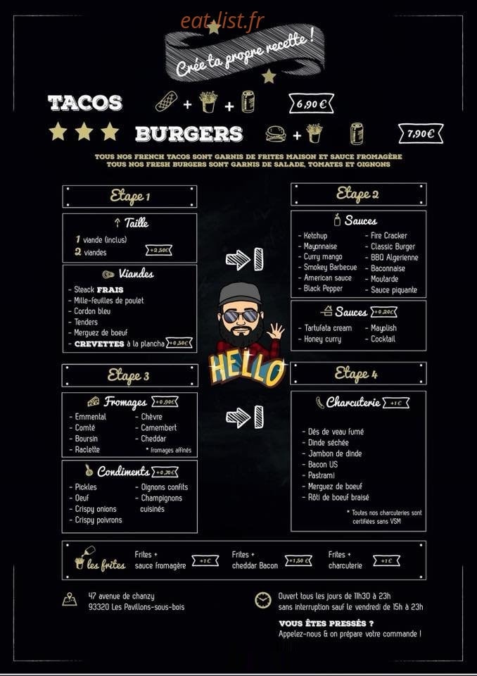 Les Frères Tacos — carte page 1