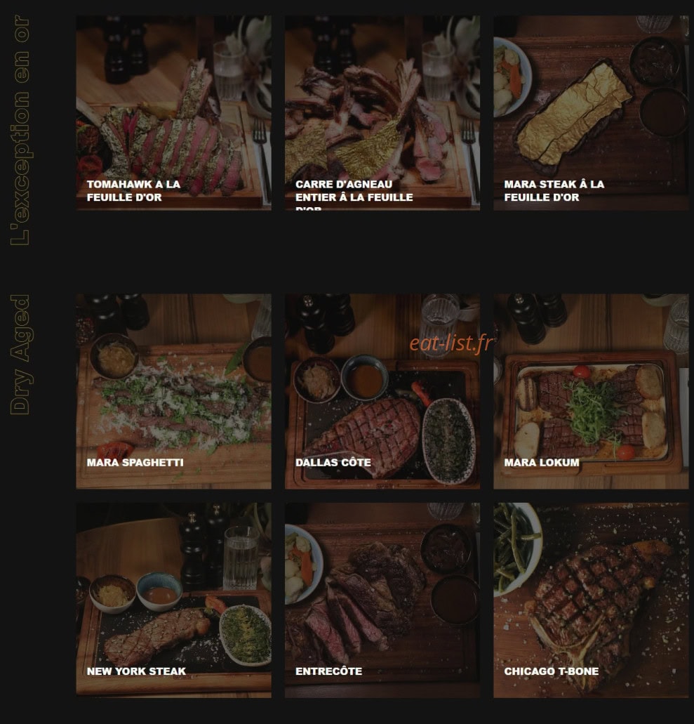 Carte et menu de Mara Steakhouse à Les Pavillons Sous Bois — Les grillades page 3