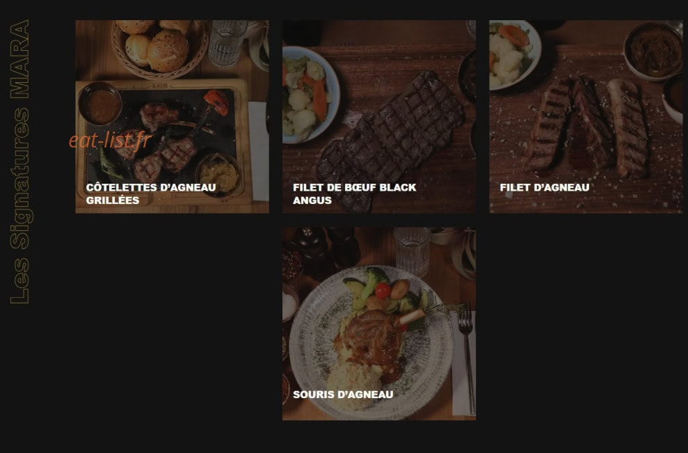 Carte et menu de Mara Steakhouse à Les Pavillons Sous Bois — Les grillades page 2