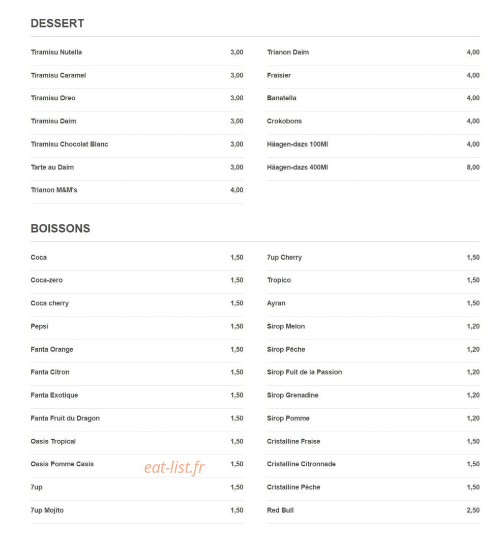 O'klm Food — carte page 4