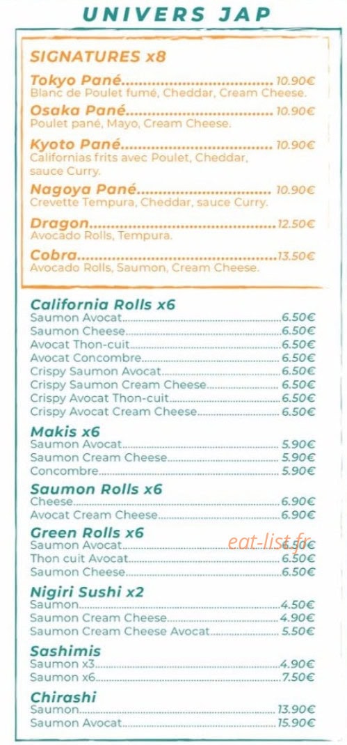 Only Thaï & Jap — carte page 4
