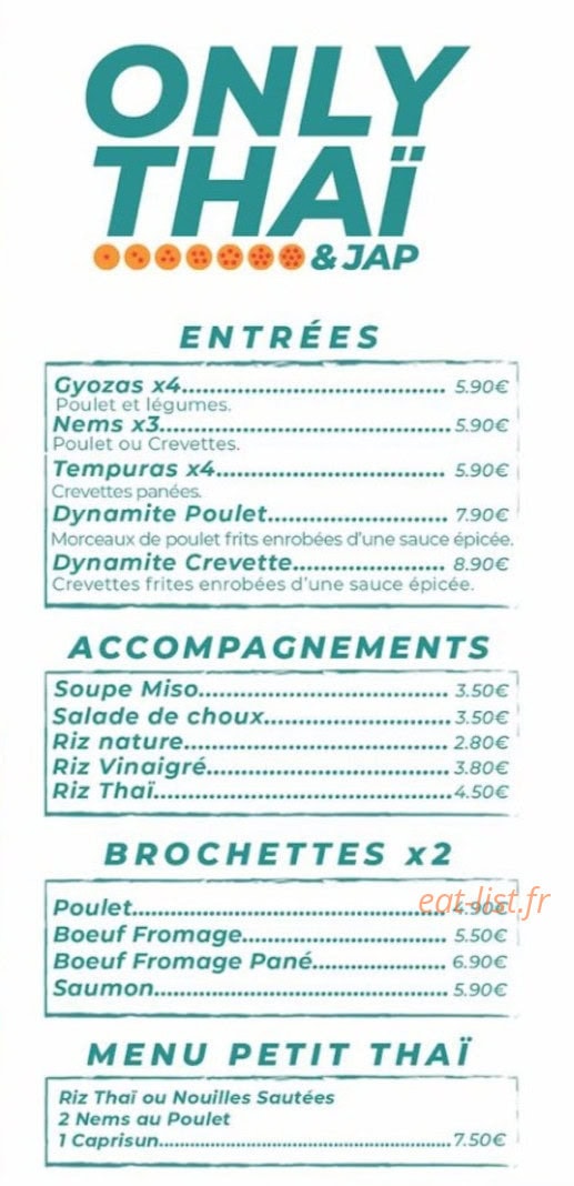 Only Thaï & Jap — carte page 2