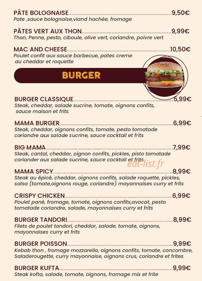 Rapide Burger & Sushi — carte page 4