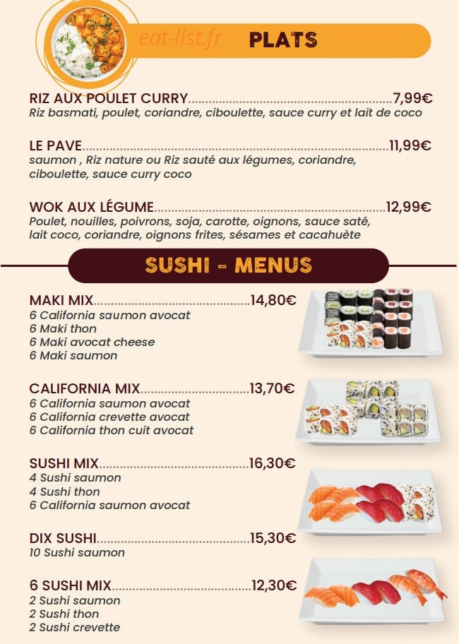 Rapide Burger & Sushi — carte page 5
