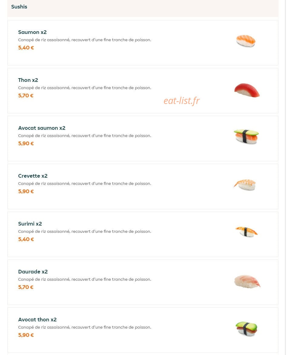 Sushi wan — carte page 7