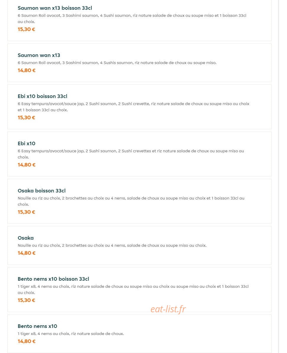 Sushi wan — carte page 3