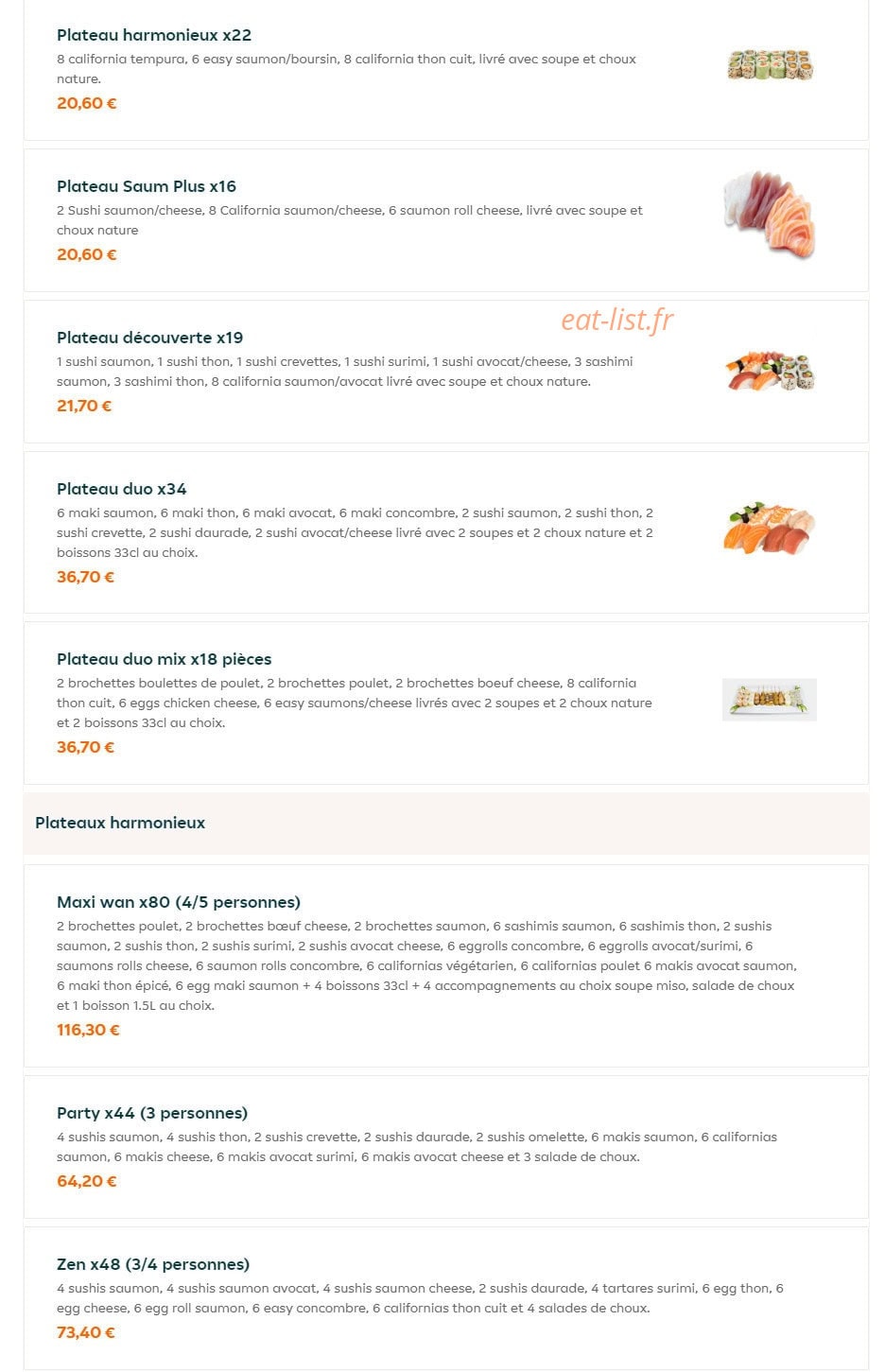 Sushi wan — carte page 6
