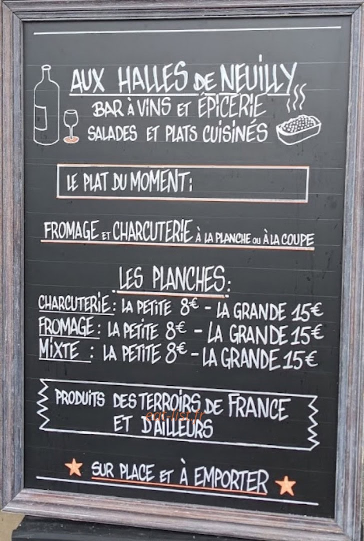 Aux Halles de Neuilly — carte page 1