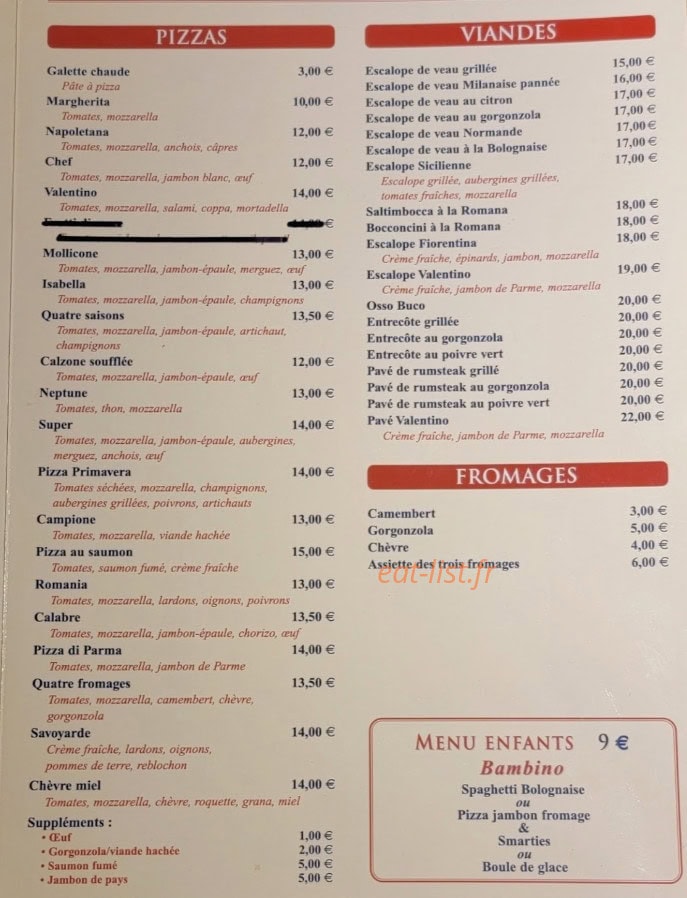 Casa Valentino — carte page 1