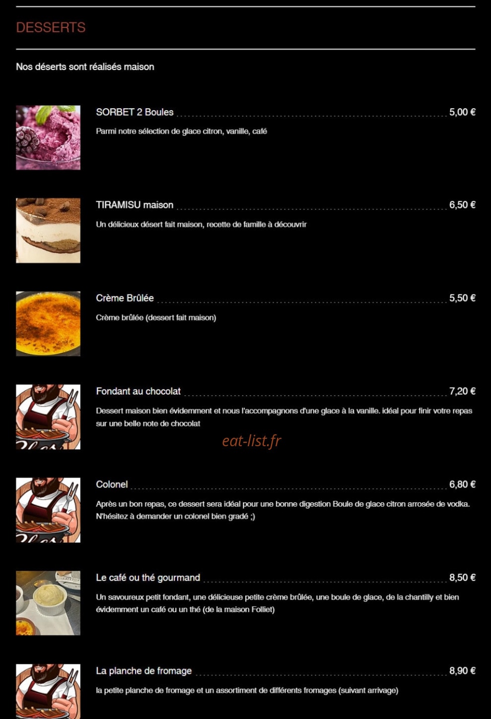 Chez Boucher — carte page 3