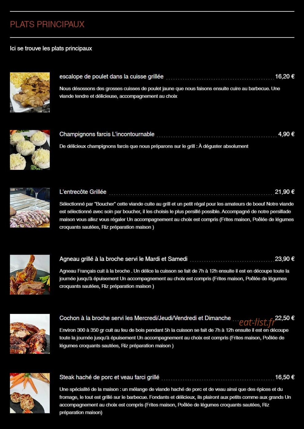 Chez Boucher — carte page 2
