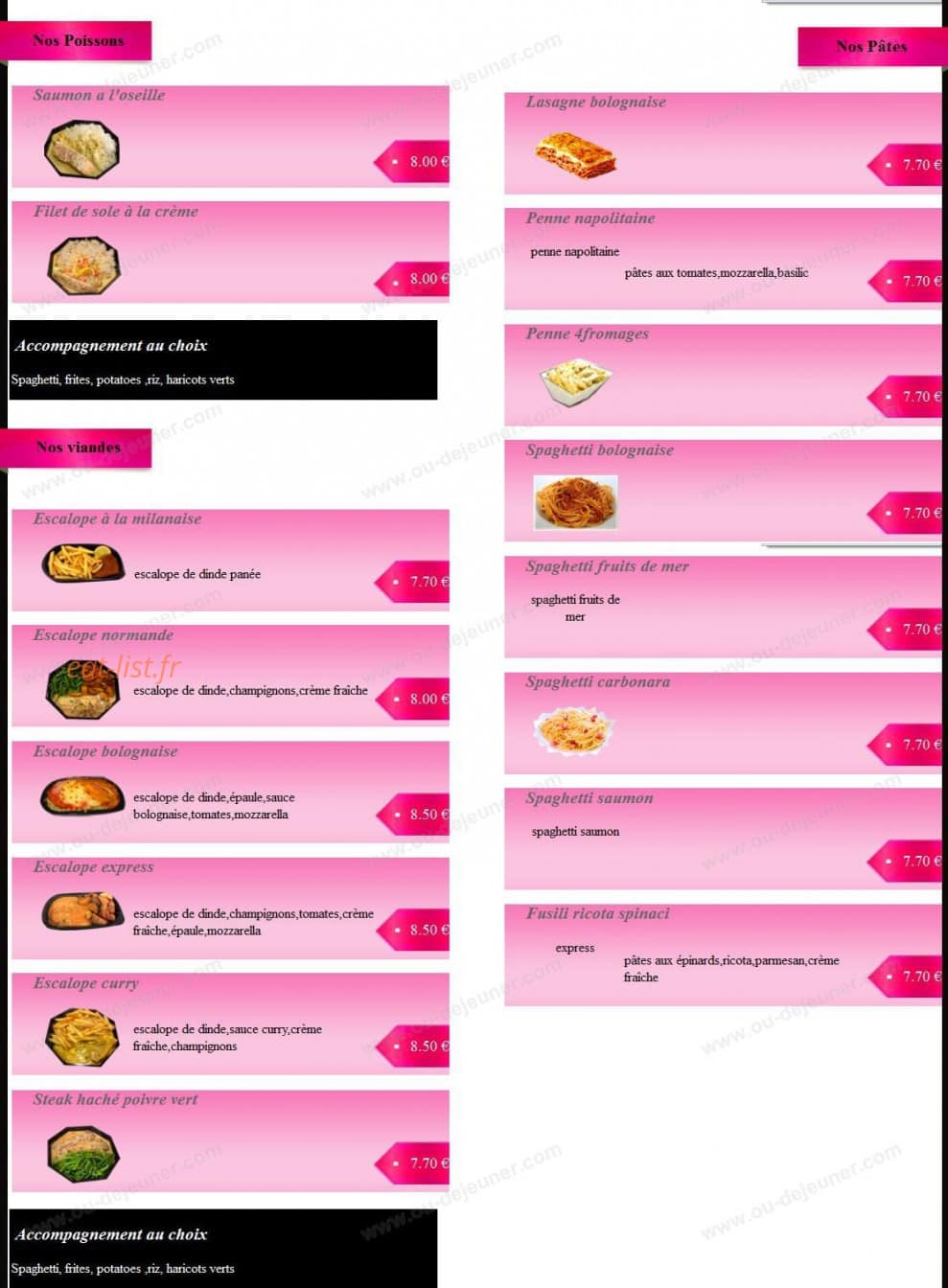 Pizza Expres — carte page 5