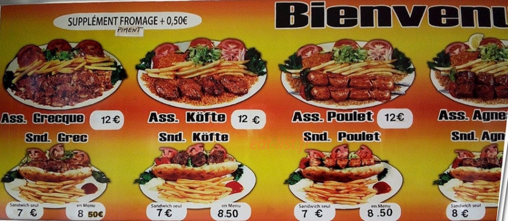 Restaurant Le Sultan — carte page 2
