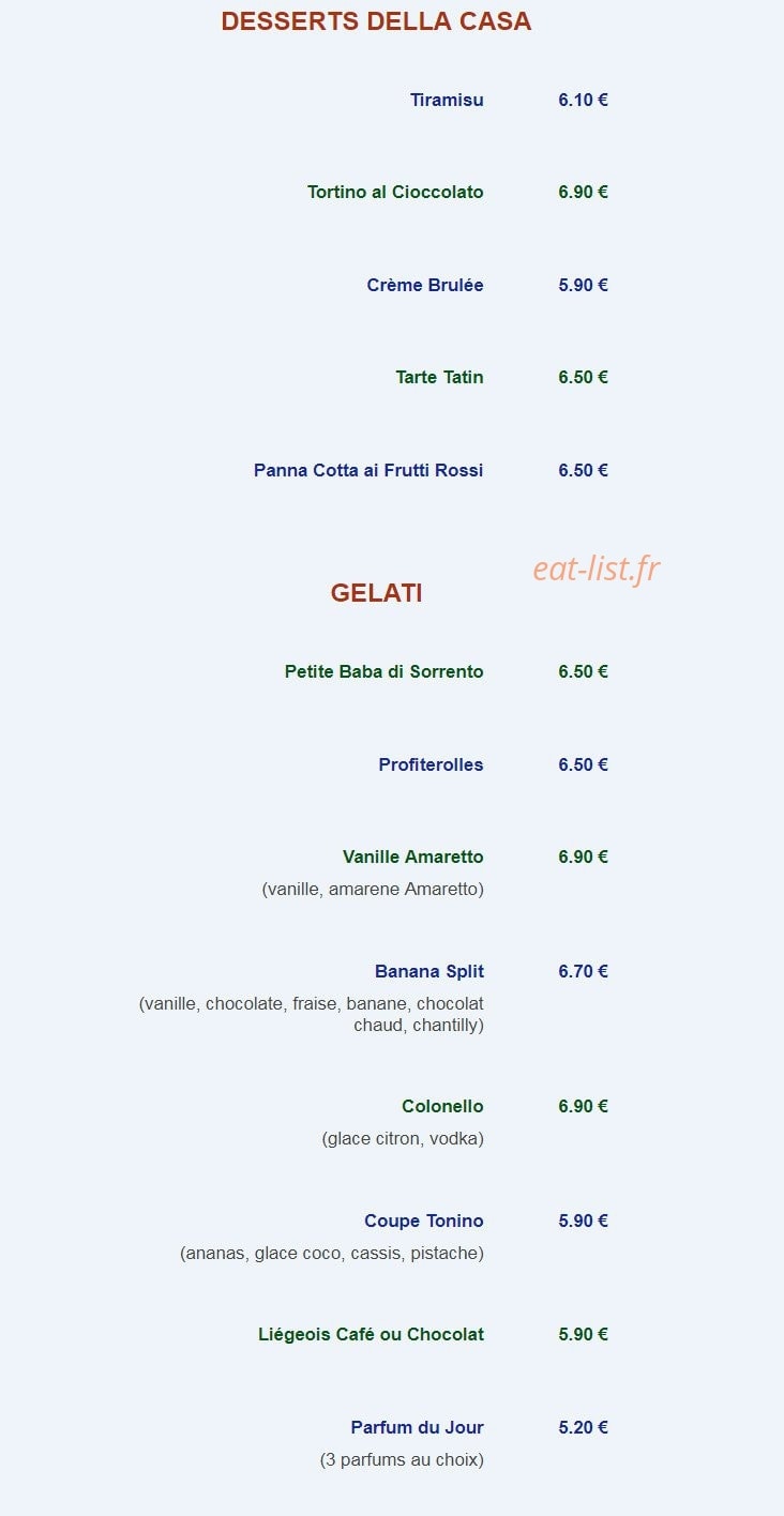 Ristorante Pizzeria Doni — carte page 8