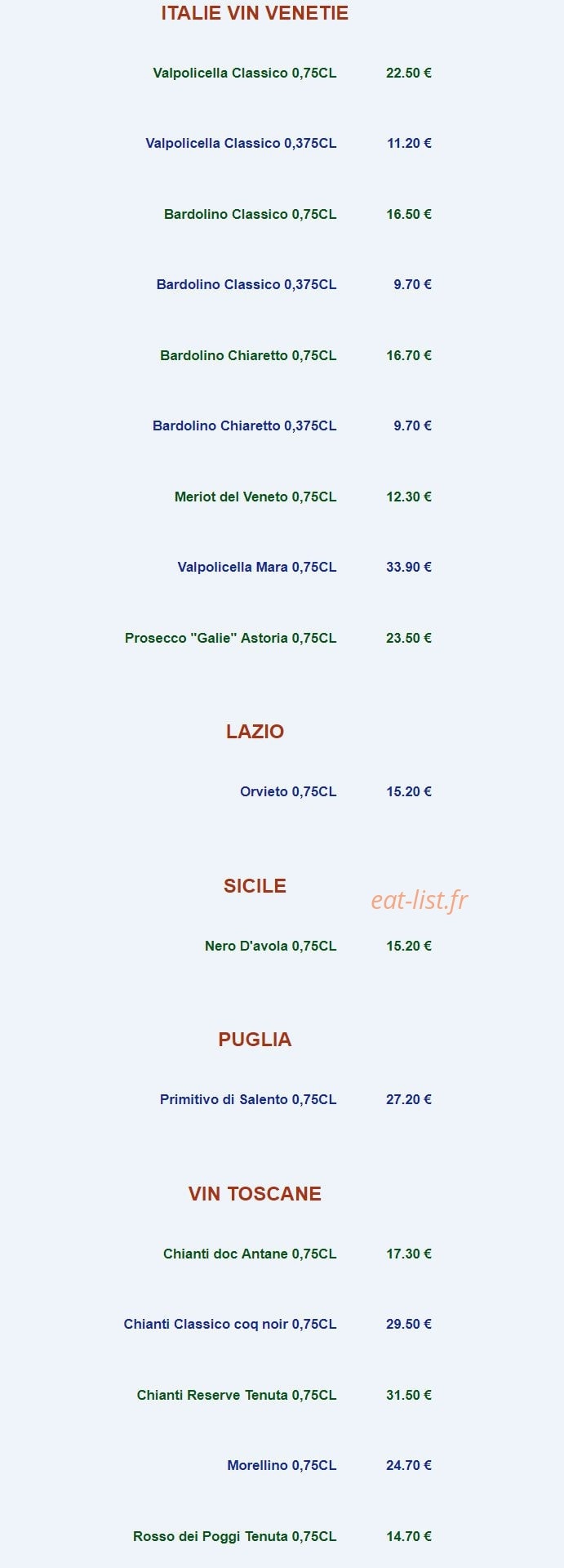Ristorante Pizzeria Doni — carte page 9