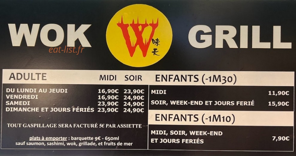 Wok Grill — carte page 1