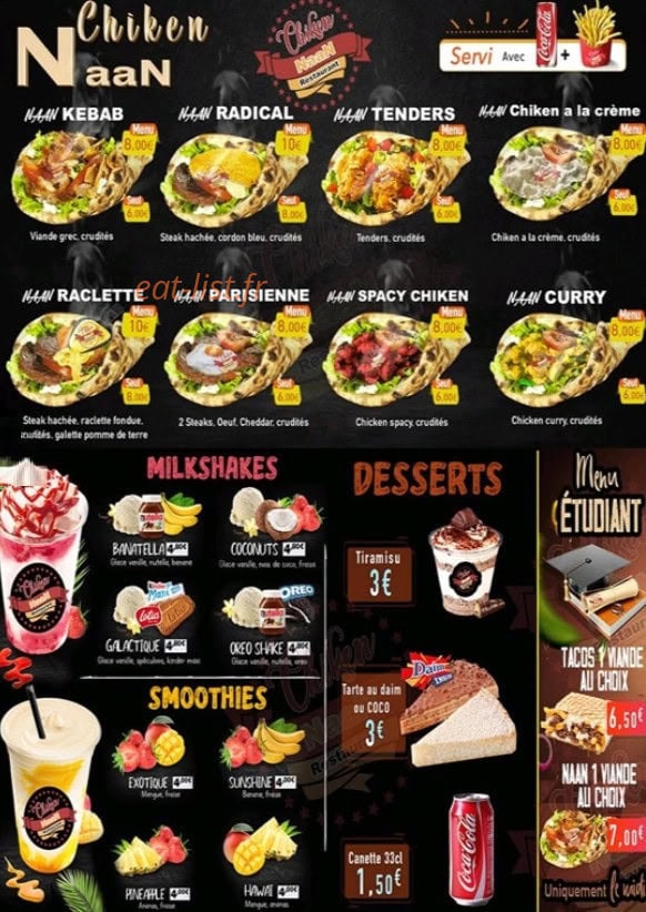Chiken Naan — carte page 2