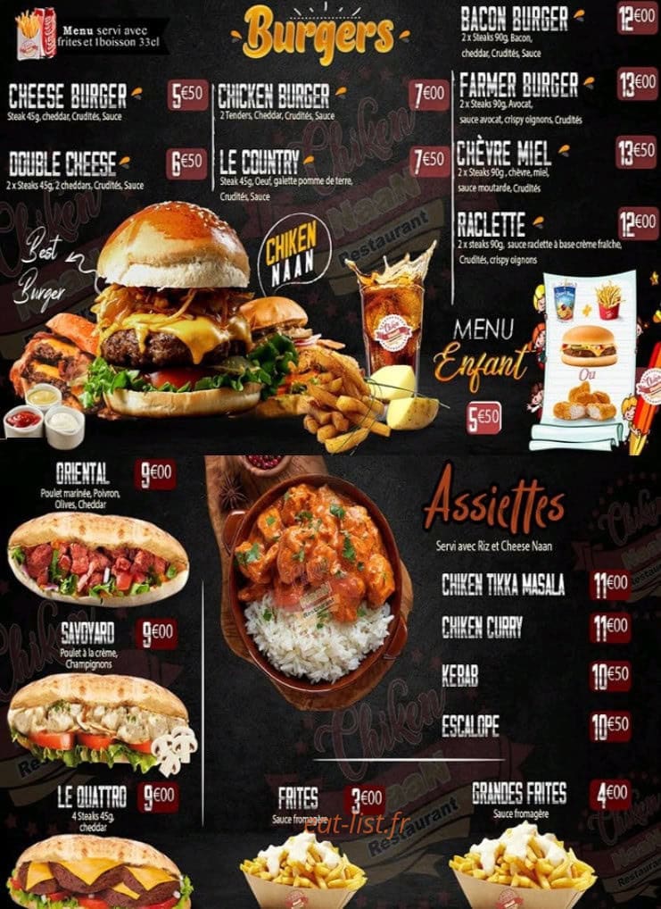 Chiken Naan — carte page 4