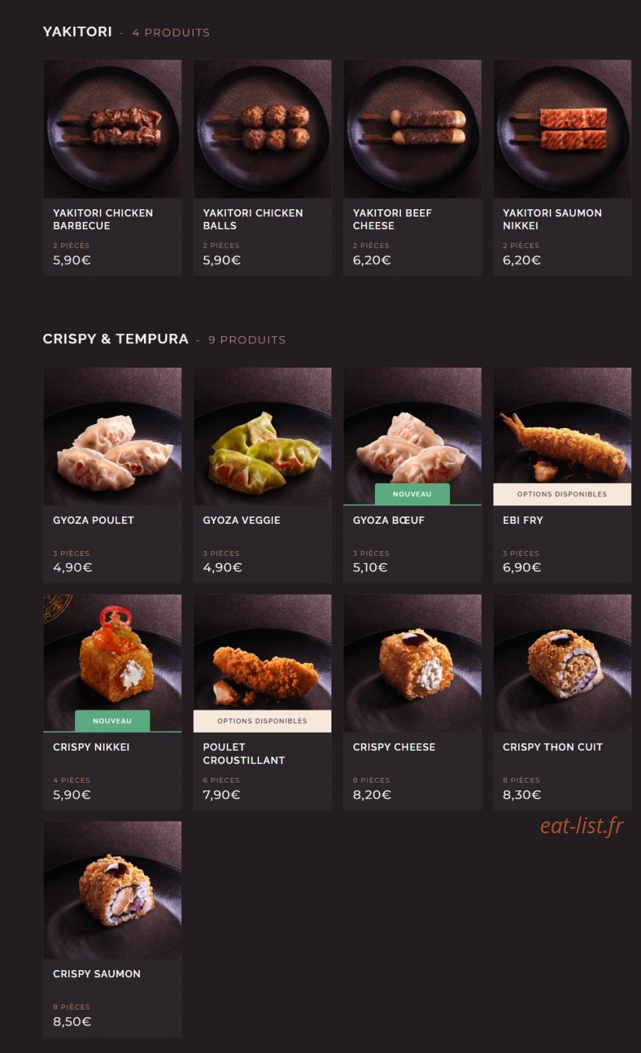 Côté Sushi — carte page 13