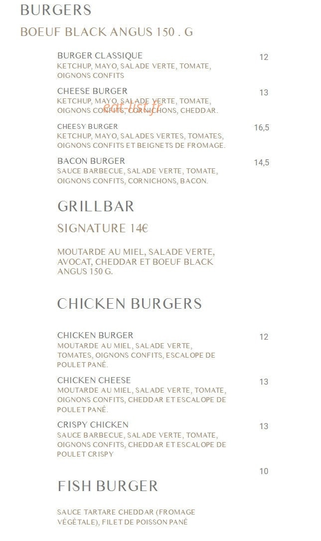Grill bar — carte page 2