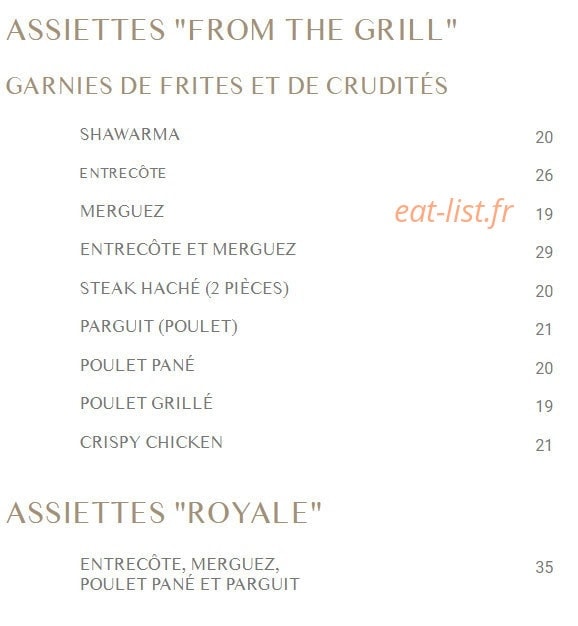 Grill bar — carte page 6