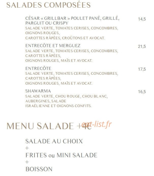 Grill bar — carte page 7