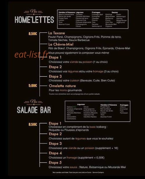 Home'lette — carte page 1