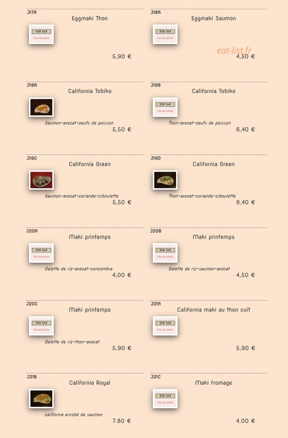 Kim San — carte page 20