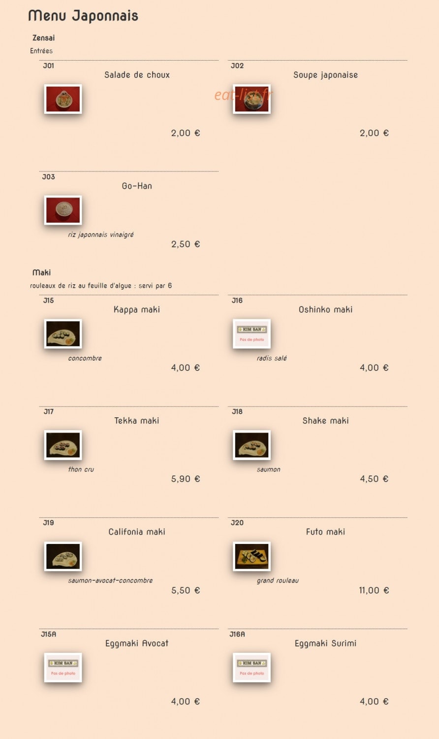 Kim San — carte page 19