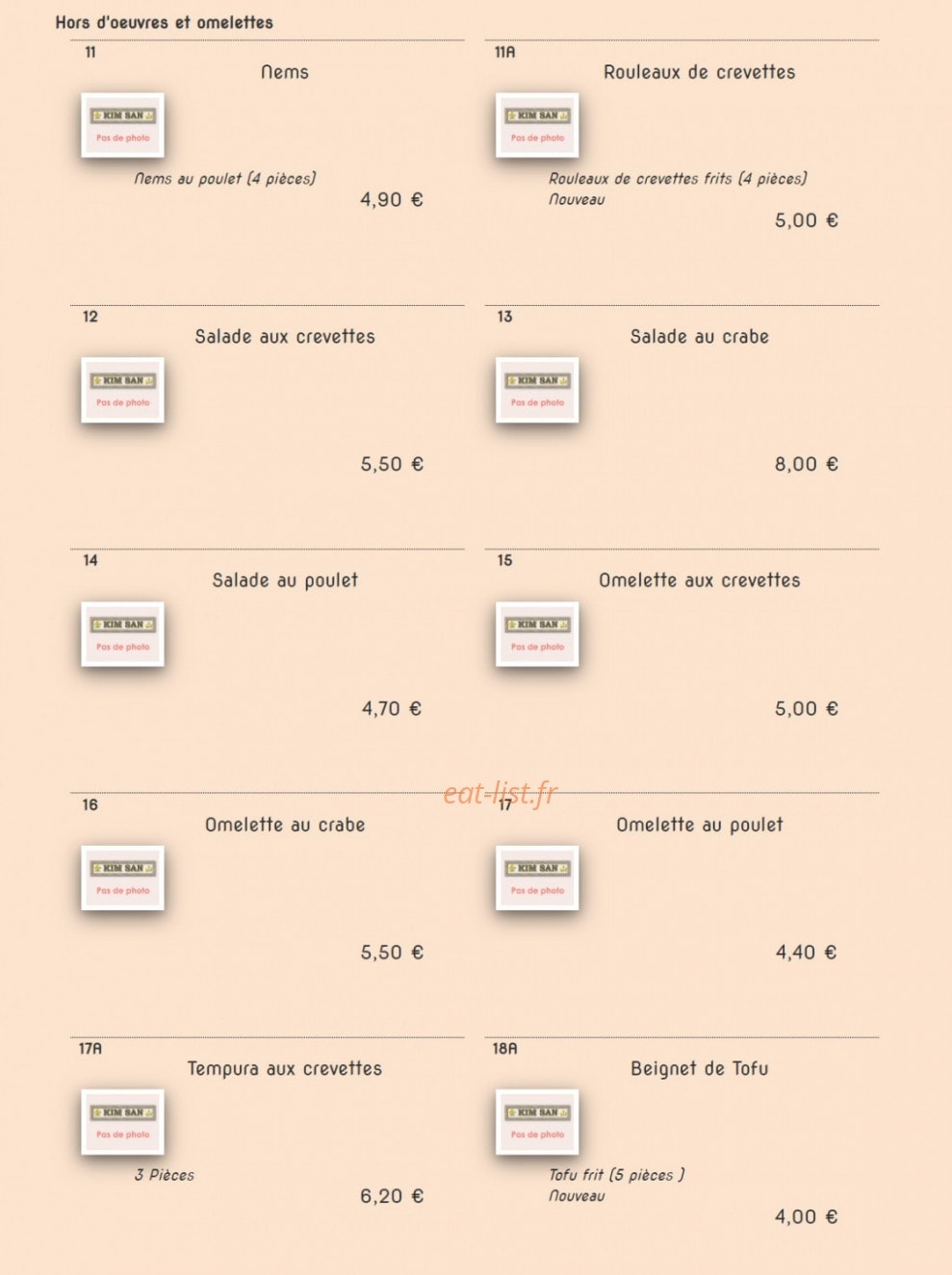 Kim San — carte page 2