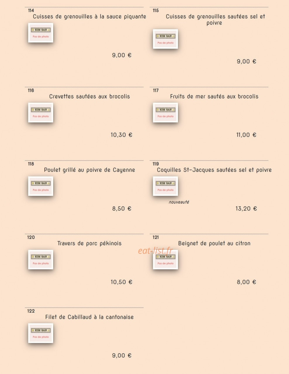Kim San — carte page 14