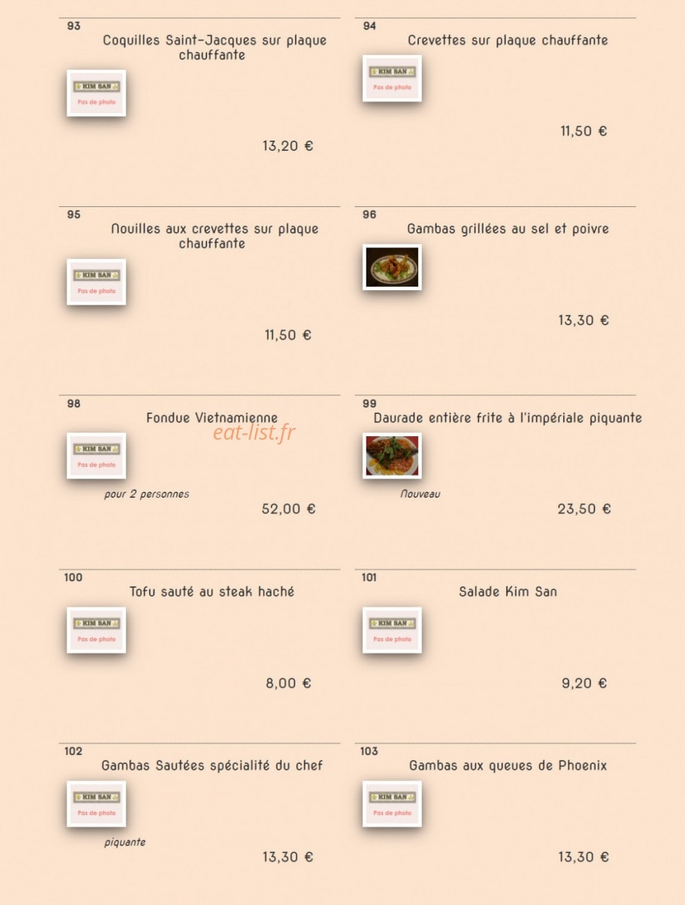 Kim San — carte page 12
