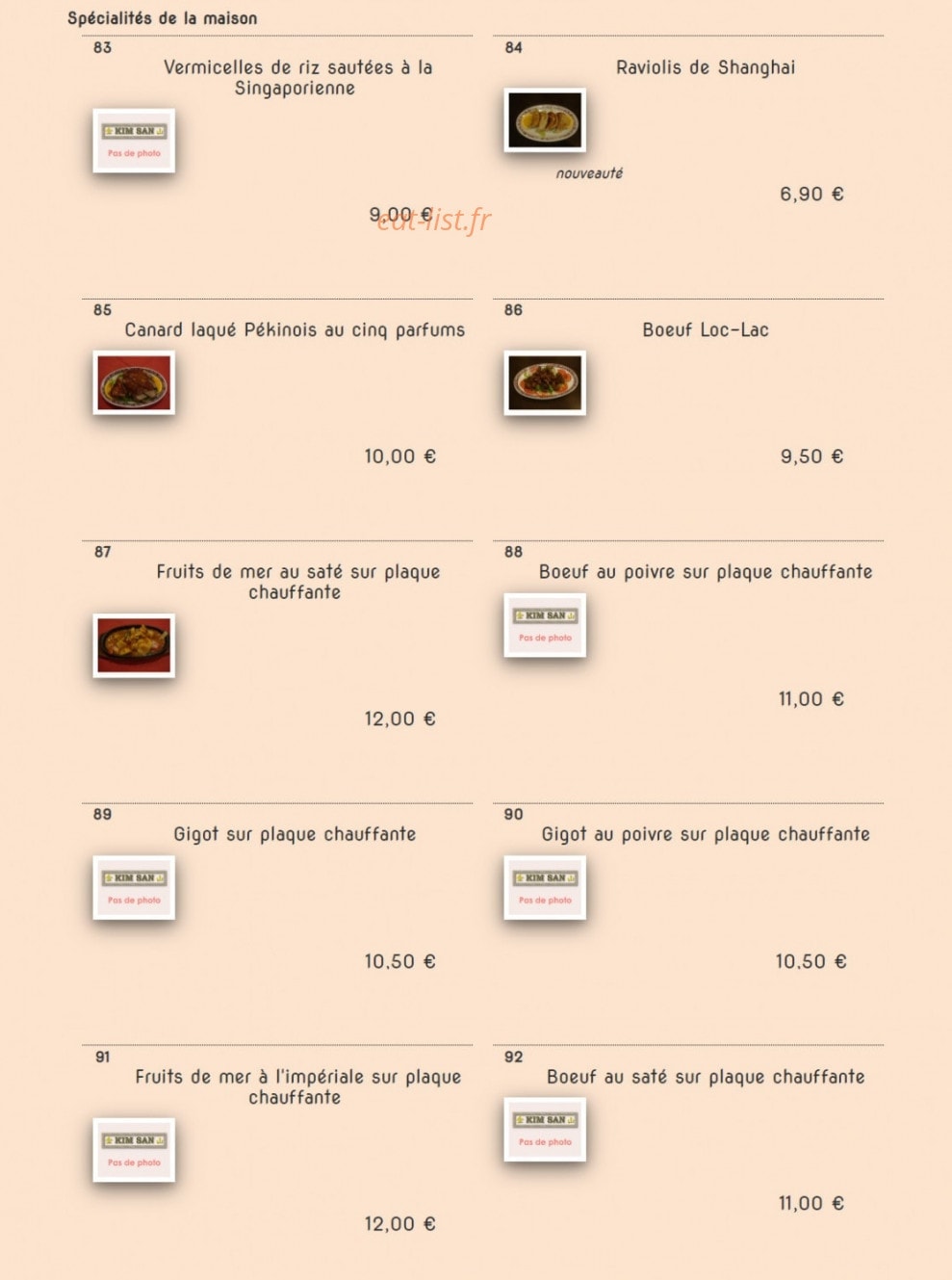 Kim San — carte page 11