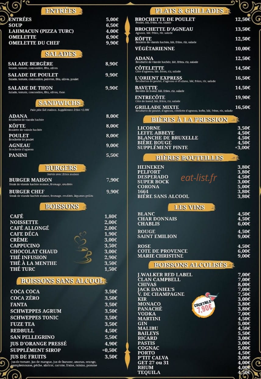 L'orient Express — carte page 1