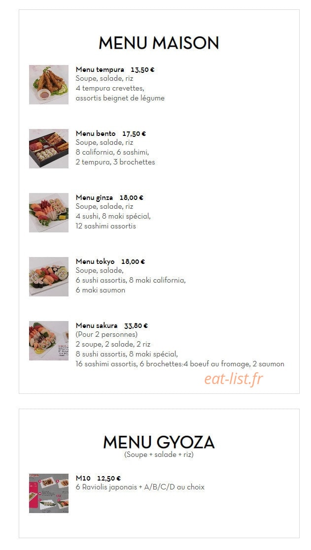Sakura Sushi — carte page 11