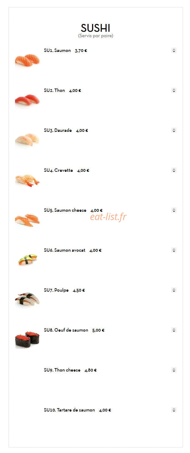 Sakura Sushi — carte page 10