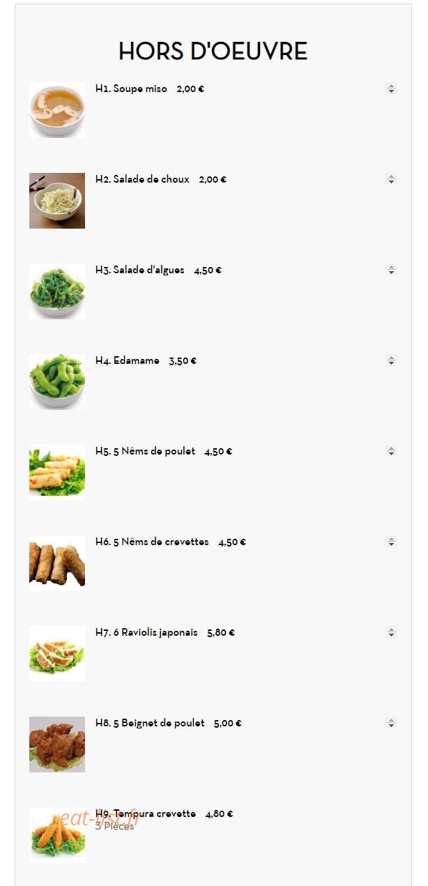 Sakura Sushi — carte page 3