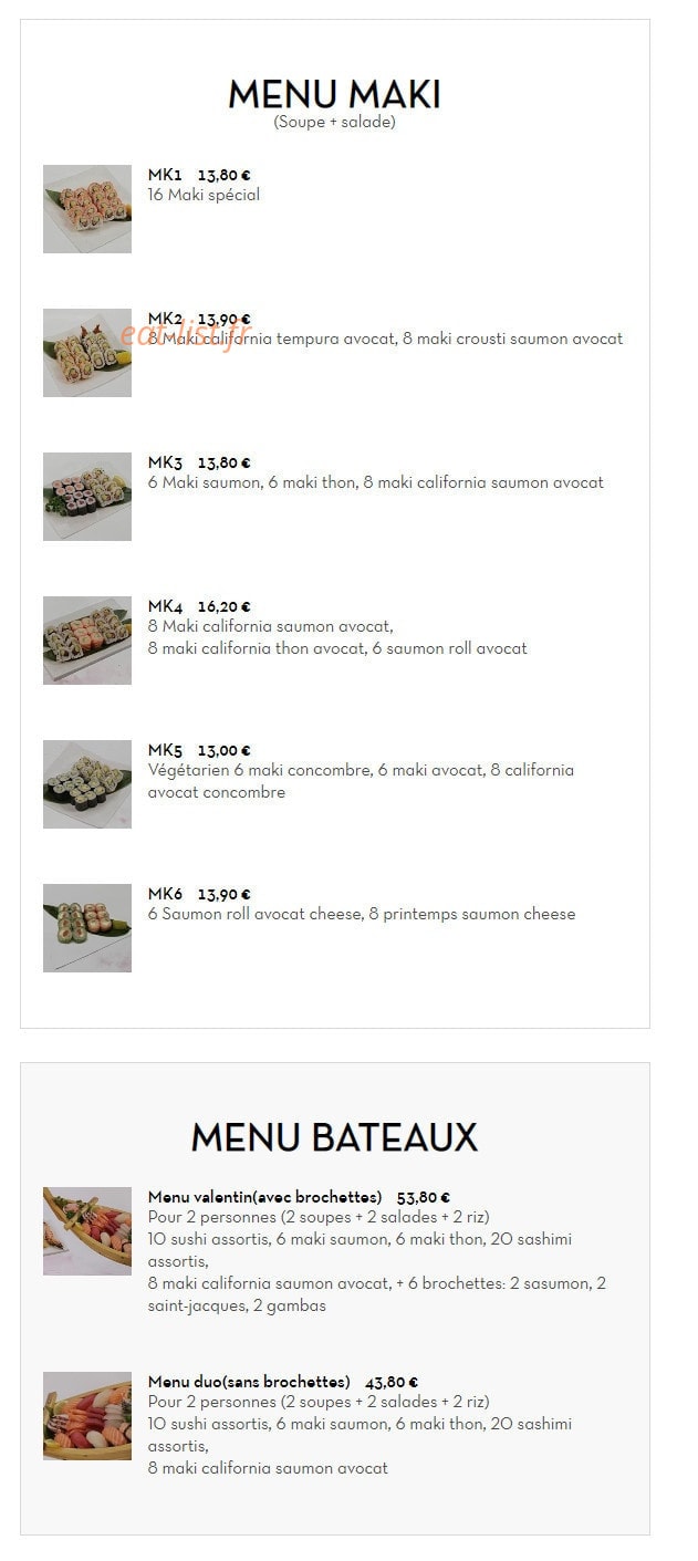 Sakura Sushi — carte page 16