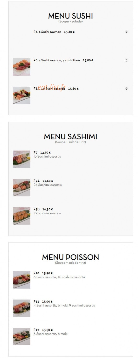Sakura Sushi — carte page 14