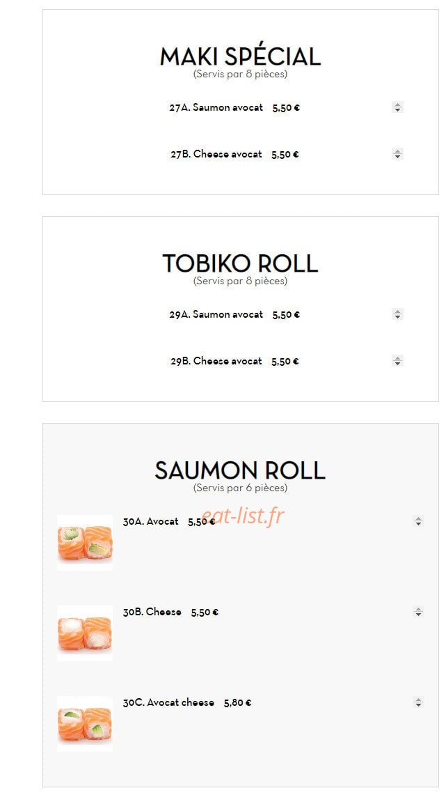 Sakura Sushi — carte page 7
