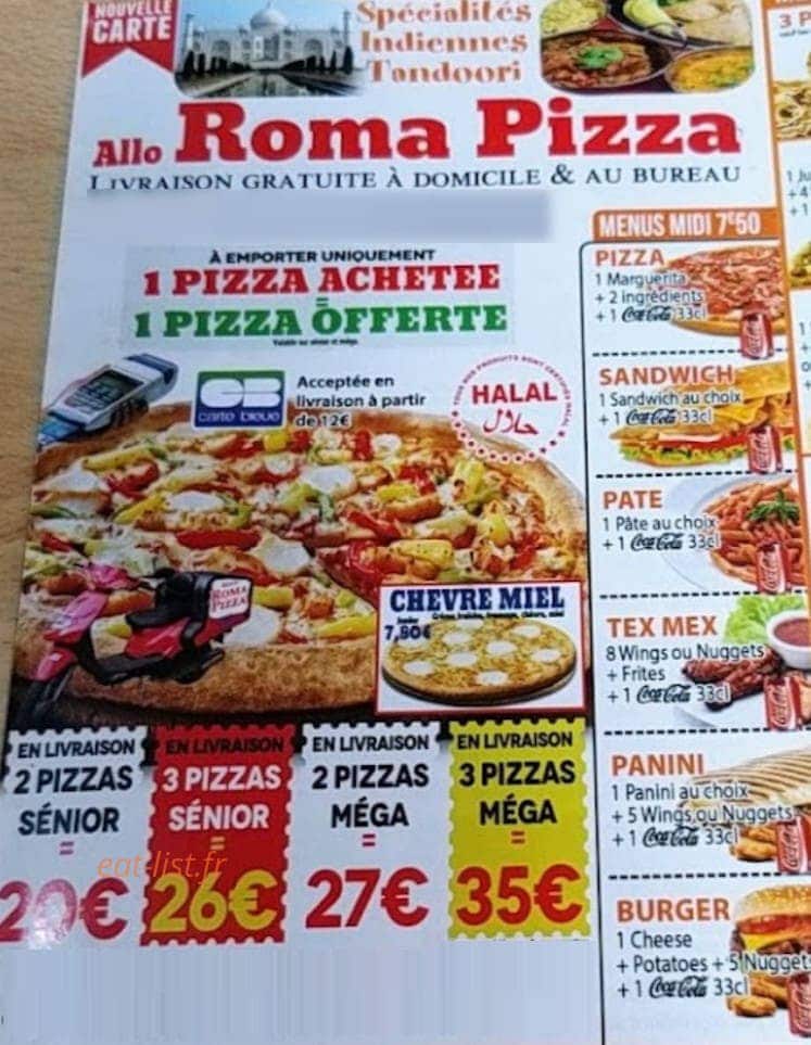 Allo Roma Pizza — carte page 3